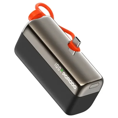 Мини Повербанк Porodo Pocket Volt 10000mAh Power Bank черный