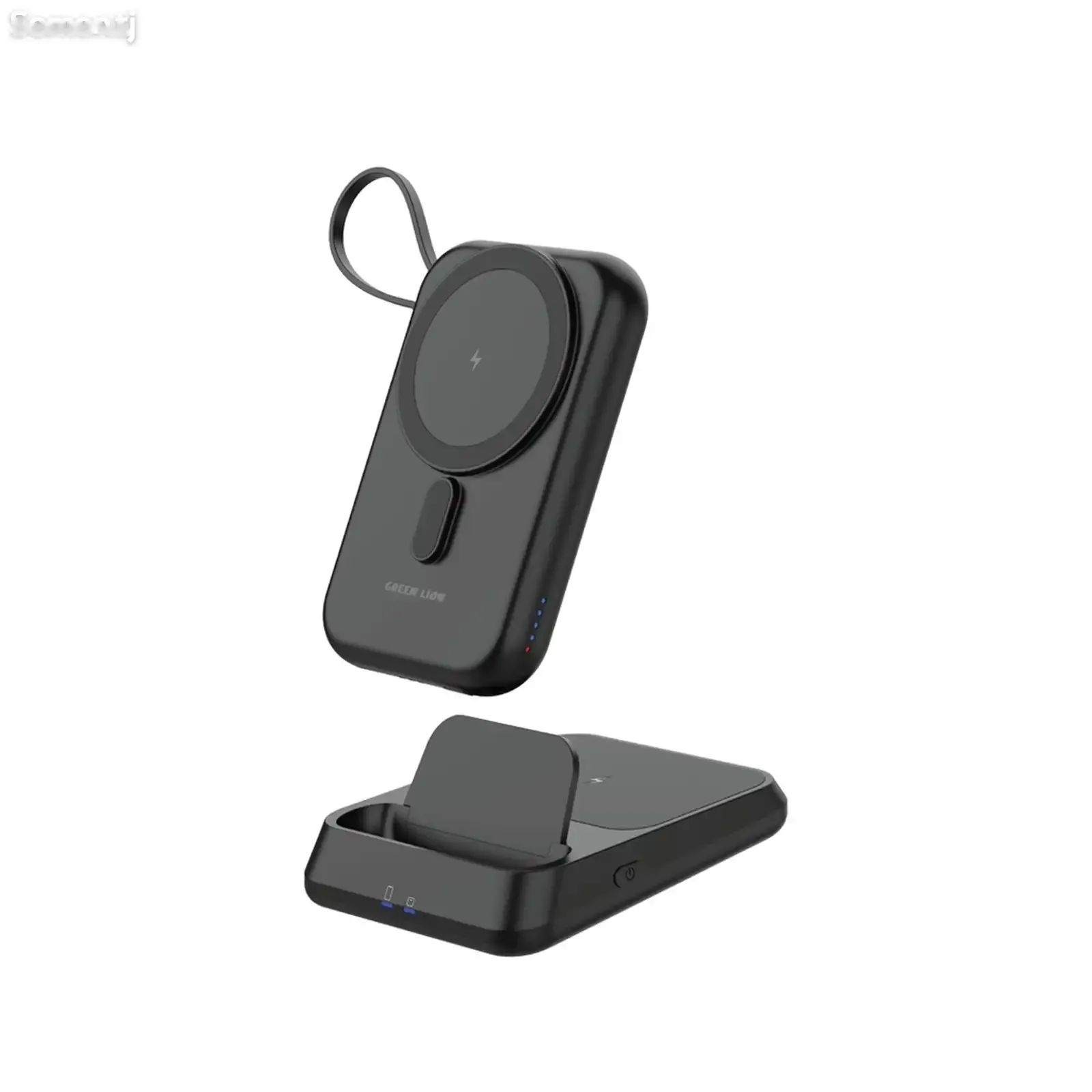 Внешний аккумулятор Green Lion 3 IN 1 Magsafe 10000mAh Power Bank - Black