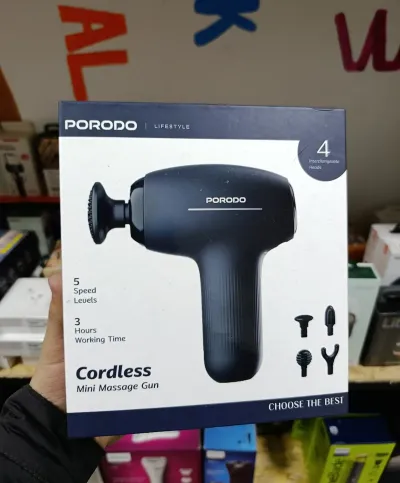 Мини массажер Porodo Lifestyle Cordless Mini Massage Gun, черный