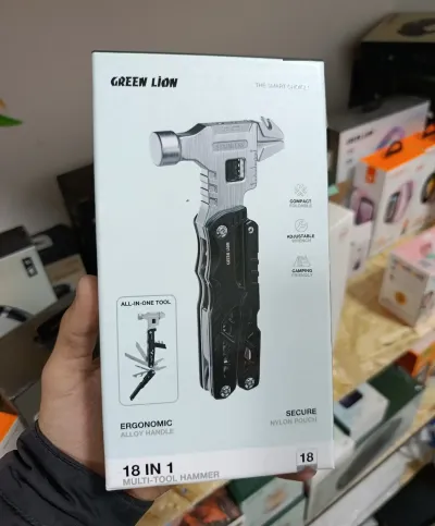 Мультитул Green Lion 18 в 1 Multi-Tool Hammer, черный