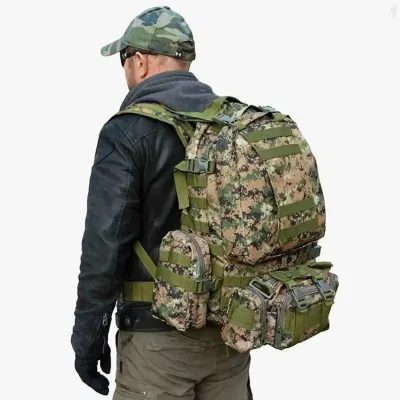 Рюкзак тактичный 55 л, B08 з подсумками, 53х35х22 см, Американский пиксель