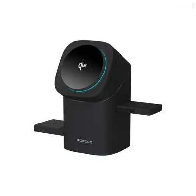 Зарядная станция Porodo 3-in-1 Auto Rotation Wireless Charger — миниатюра 3