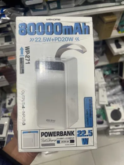 УМБ Power Bank Wekome Minre WP-271 80000mAh белый — миниатюра 1