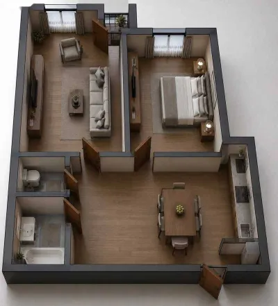 2-комн. квартира, 13 этаж, 70 м², Шохмансур — миниатюра 4