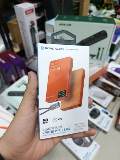 Внешний аккумулятор Powerology MagVolt 10000mAh Magnetic Power Bank, оранжевый — миниатюра 1