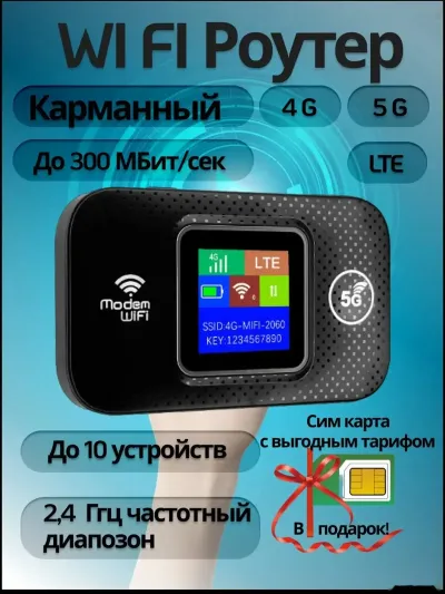 Роутер модем Wi-Fi 4g 5g с сим картой — миниатюра 3