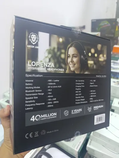 Беспроводный наушники Green Lion lorenza hubrid ANC headphones черный — миниатюра 2