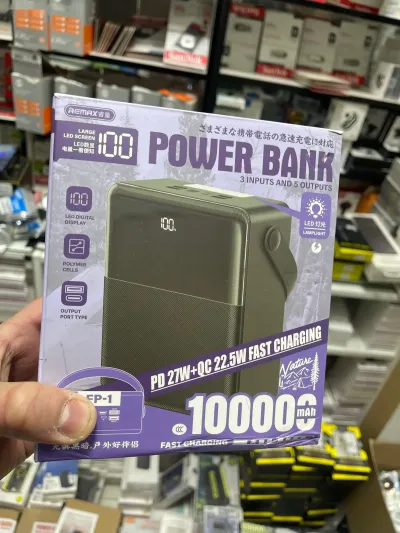Повербанк Remax FP-1, 100000 mAh, 27W, QC+ PD, LED фонарь — миниатюра 1