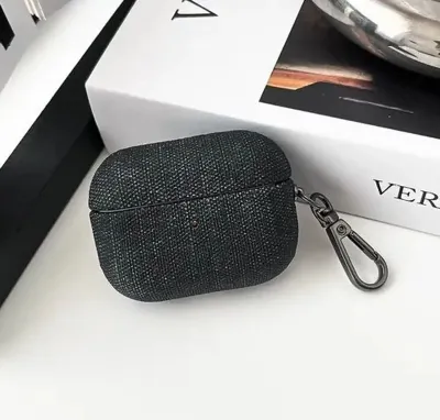Чехол для наушников AirPods Pro 2 из джинсовой ткани черный