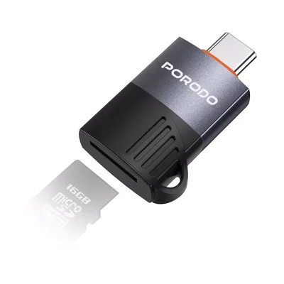 Переходник Porodo USB-C OTG TF Card Reader