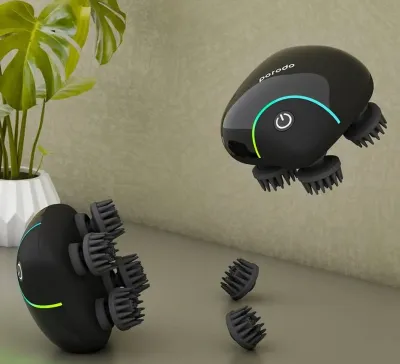 Портативный массажер для головы Porodo Lifestyle Portable Scalp Massager 1200mAh черный