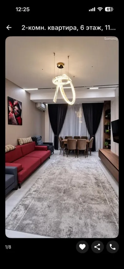 2-комн. квартира, 6 этаж, 75м², Шохмансур