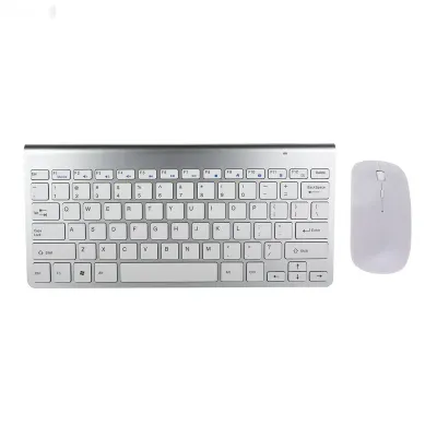 Беспроводная клавиатура Slim Multimedia Keyboard серебристый — миниатюра 2