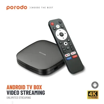 ТВ BOX Porodo Android TV Box 1080P 2GB RAM 8GB ROM Support 4K черный
