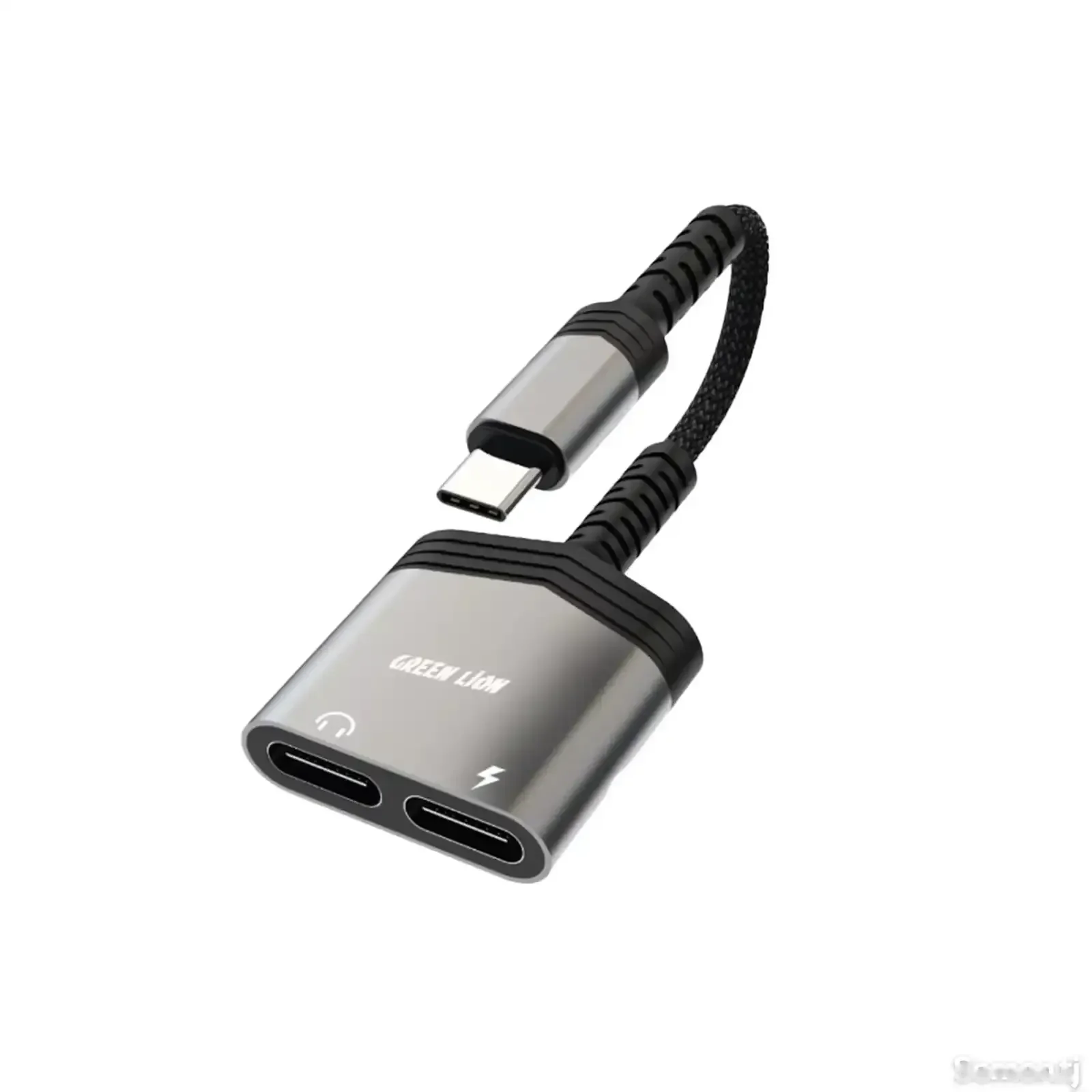 Переходник Green Lion 2 In 1 Splitter Adapter Type-C to Type-C Charging & Audio