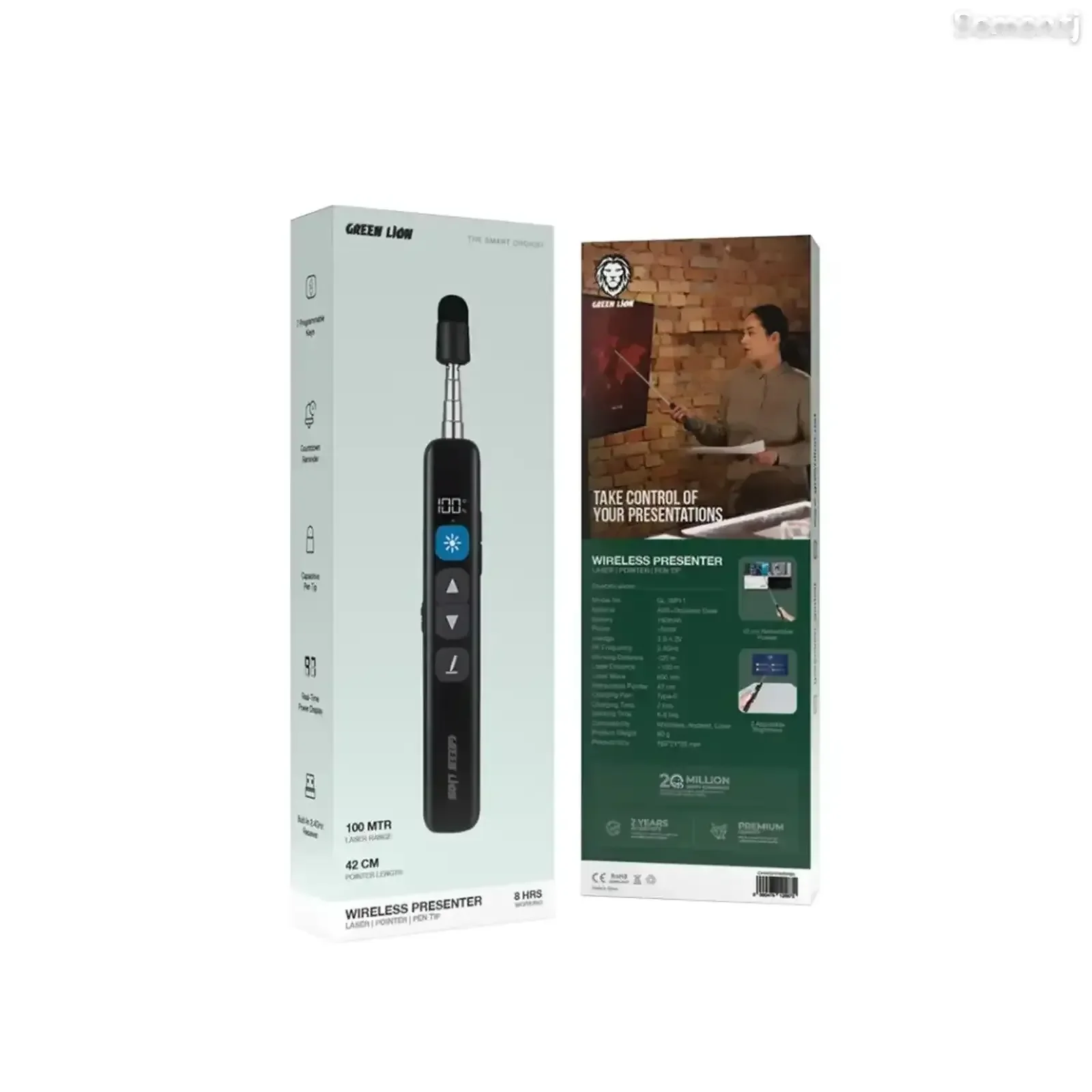 Беспроводной презентер Green Lion Wireless Presenter With Retractable Pointer