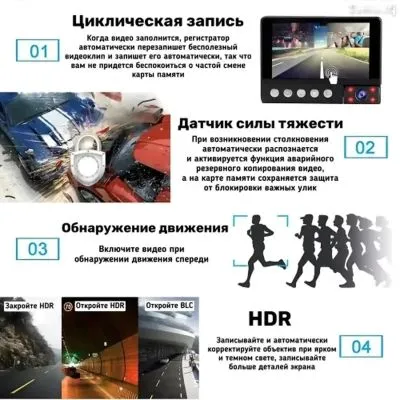 Видеорегистратор в машину 3 камеры