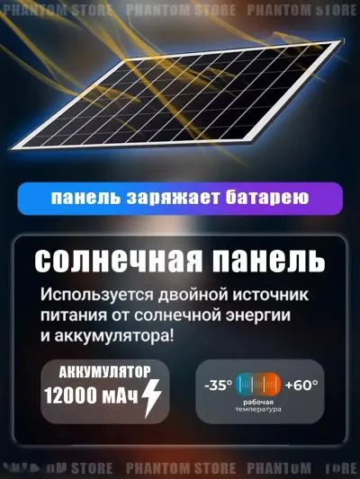 Камера видеонаблюдения на солнечных батареях 2 камера 360 г