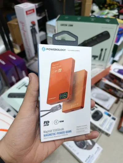 Внешний аккумулятор Powerology MagVolt 10000mAh Magnetic Power Bank, оранжевый — миниатюра 1