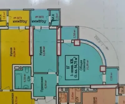 2-комн. квартира, 8 этаж, 53 м², Фирдавси