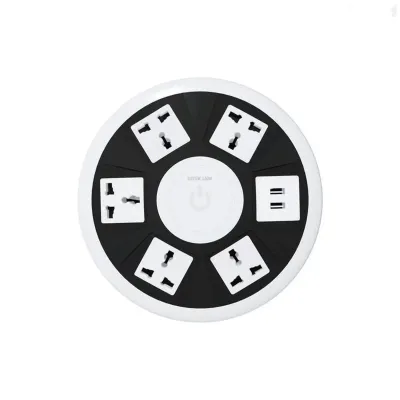 Розетка Green Lion 7 в 1 Power Socket 5AC Universal Outlet + 2USB белый