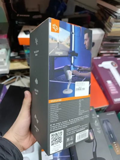 Игровой микрофон Porodo Gaming Elyx USB Condenser Microphone with RGB Lights, бе — миниатюра 3