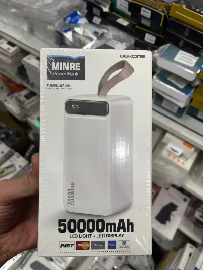 Внешний аккумулятор Wekome Minre Digital Display Power Bank 50000mAh White — миниатюра 1