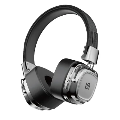 Беспроводные наушники Porodo Soundtec Vintage Headphone черный-серый