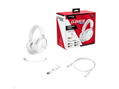 Наушники белые HyperX Cloud III Wireless — миниатюра 2