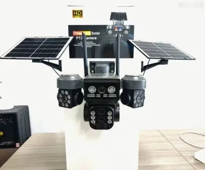 Уличная камера с 2 солнечными панелями 4G 15МПикс 3 объектива,