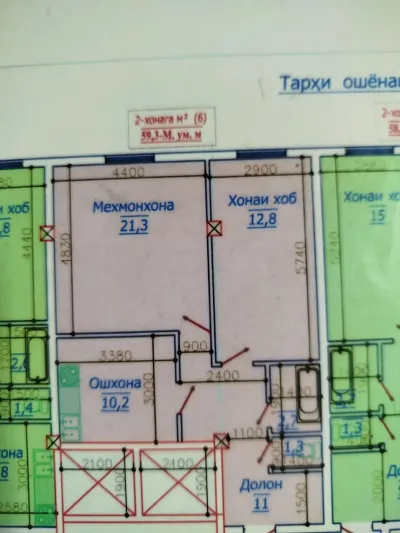 2-комн. квартира, 5 этаж, 60 м², повороти Ленинград — миниатюра 8