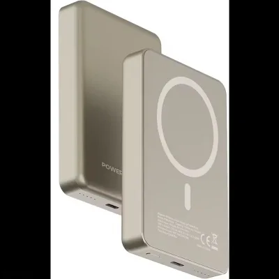 Внешний аккумулятор Powerology 10000 mAh 20W PD & 15W Magsafe титан — миниатюра 2