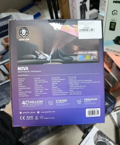 Проектор Green Lion Nova Portable Smart Projector, белый