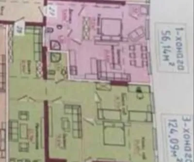 3-комн. квартира, 14 этаж, 124 м², Сино
