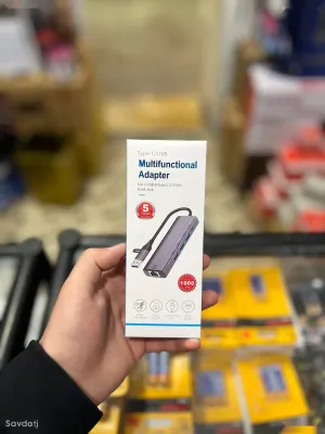 Многофункциональный адаптер Type-C / USB 5-в-1 с RJ45 Gigabit