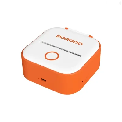 Мини принтер для этикеток Porodo Lifestyle Mini Label Printer бело-оранжевый