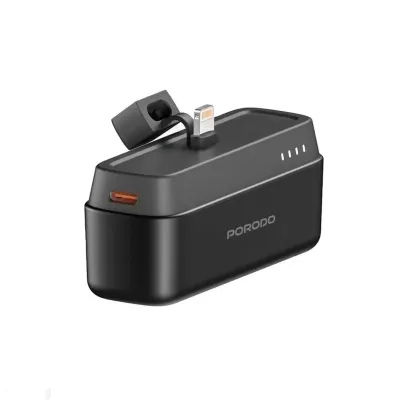 Повербанк Porodo 5000mAh Power Bank with Lightning Connector черный — миниатюра 1