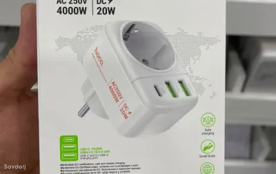 Сетевой адаптер Hoco AC26 3в1 1розетка EU/2USB 3A/Type-C PD20W