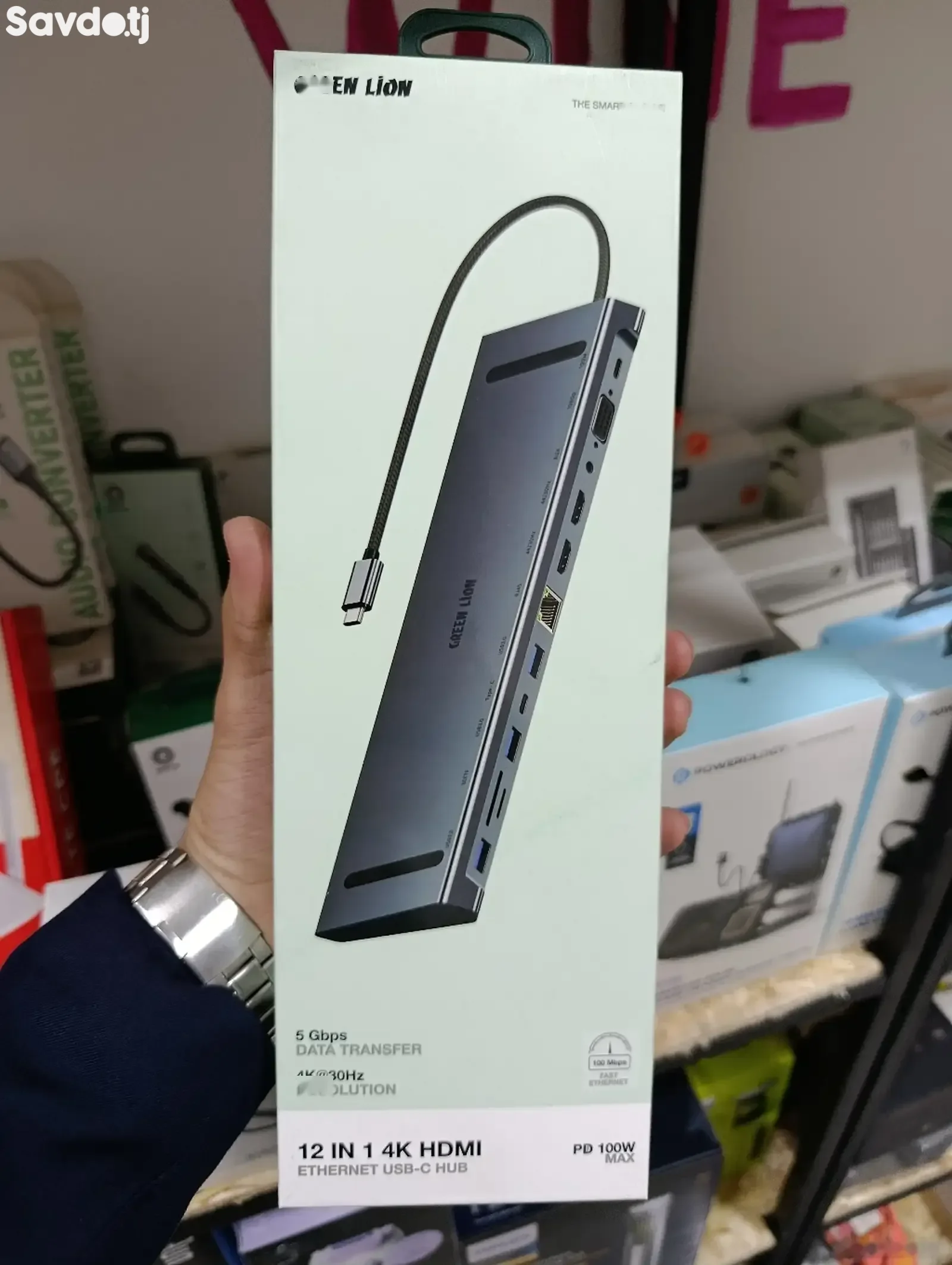 Универсальный Мультихаб Green Lion 12-in-1 4K HDMI Ethernet USB-C Hub