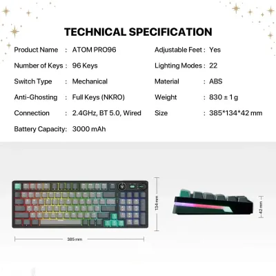 Игровая клавиатура Fantech ATOM PRO96 MK914 — миниатюра 4